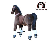 Medallion Ride On Toy Really Walking Horse CHOCOLATE BROWN - Medium Size