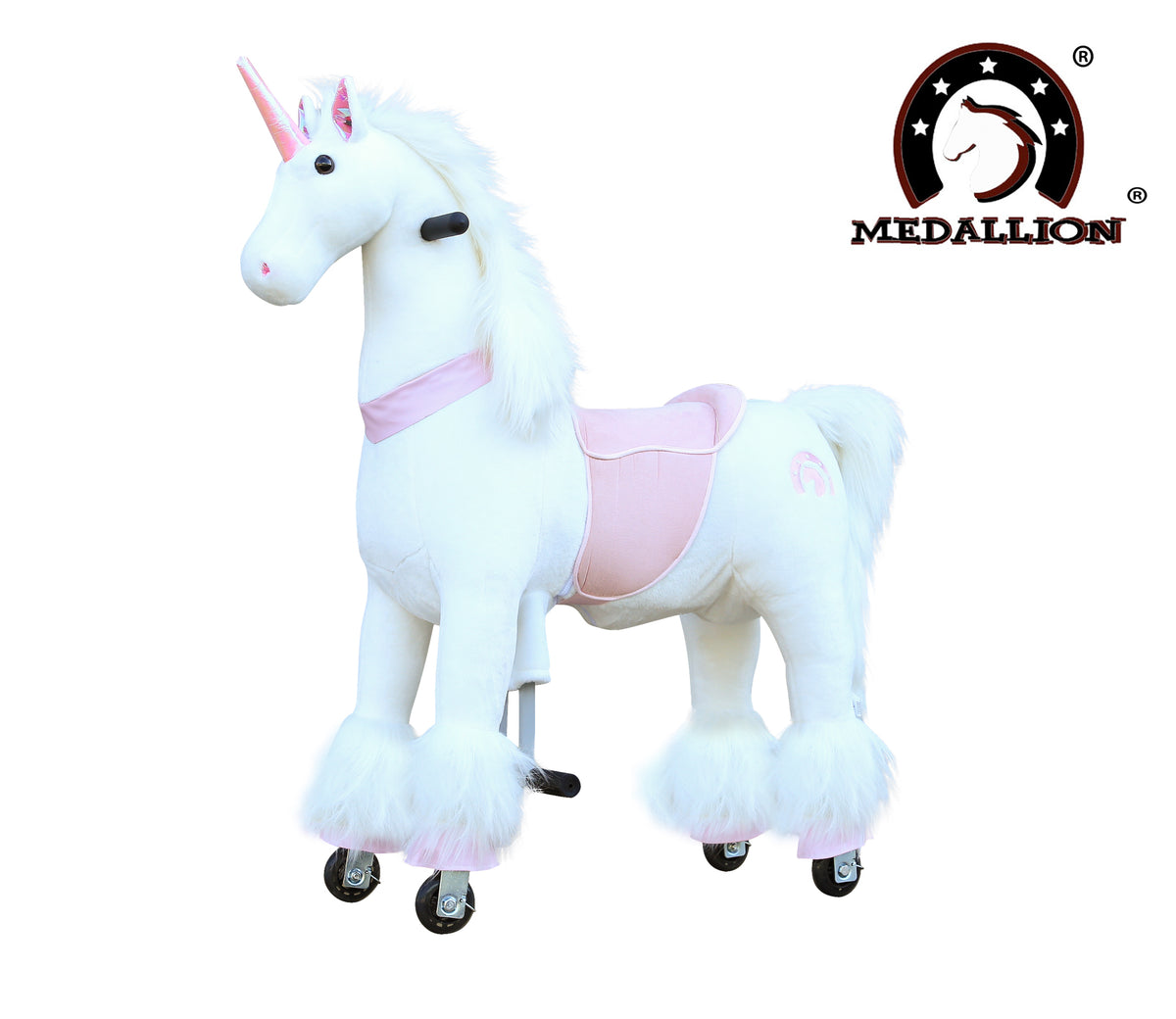 Medallion Ride On Toy Really Walking Horse PINK UNICORN Medium