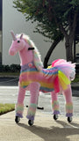 Medallion Ride On Toy Really Walking Horse PURPLE RAINBOW - Medium Size