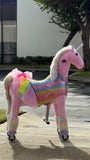 Medallion Ride On Toy Really Walking Horse PURPLE RAINBOW - Medium Size