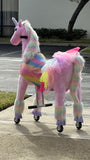 Medallion Ride On Toy Really Walking Horse PURPLE RAINBOW - Medium Size