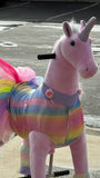 Medallion Ride On Toy Really Walking Horse PURPLE RAINBOW - Medium Size