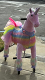 Medallion Ride On Toy Really Walking Horse PURPLE RAINBOW - Medium Size