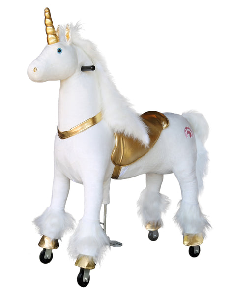 Medallion Ride On Toy Really Walking Horse GOLDEN UNICORN - Large Size