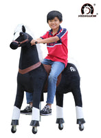Medallion Ride On Toy Really Walking Horse BLACK KNIGHT - Large Size for 10 Years Old Up to Adults or Up to 200 Pounds