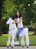 Medallion Ride On Toy Really Walking Horse in BEAUTIFUL PURPLE UNICORN - Large Size for 10 Years Old Up to Adults or Up to 200 Pounds