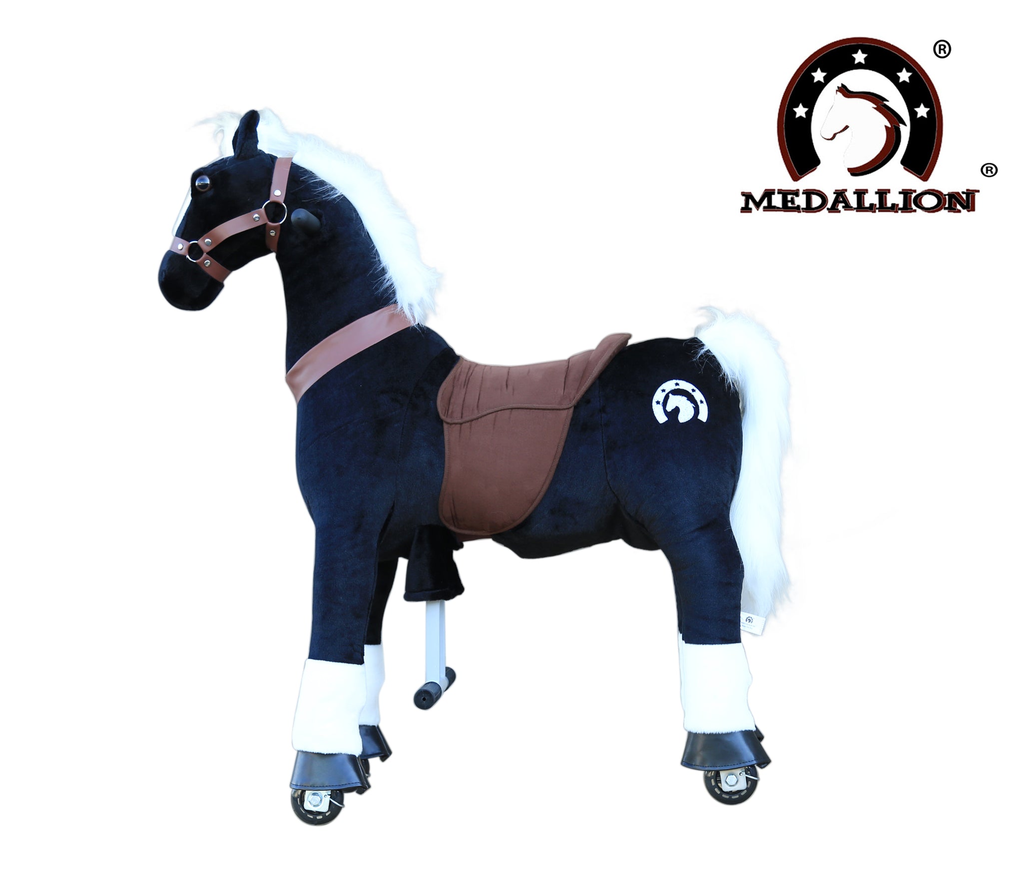 Medallion Ride On Toy Really Walking Horse BLACK KNIGHT Medium Size