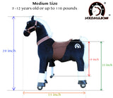 Medallion Ride On Toy Really Walking Horse BLACK KNIGHT - Medium Size