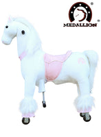 Medallion Ride On Toy Really Walking Horse PINK HORSE - Medium Size