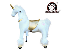 Medallion Ride On Toy Really Walking Horse GOLDEN UNICORN - Medium Size