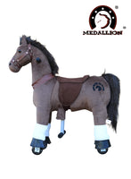 Medallion Ride On Toy Really Walking Horse CHOCOLATE BROWN - Small Size