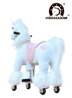 Medallion Ride On Toy Really Walking Horse PINK UNICORN - Small Size