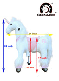 Medallion - My Unicorn Ride On Toy 28 inches Tall Horse for Girls and Boys Small Size 3 to 4 Years Old or Up to 55 Pounds