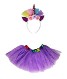 Medallion - My Unicorn Ride On Horse for Girls with Tutu Skirt Medium Size (PURPLE Color) with Headband & Skirt (TUTU) for Your Child
