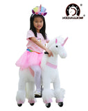 Medallion - My Unicorn Ride On Toy Horse for Girls with Tutu Skirt Small Size (Pink Color) with Headband & Skirt (TUTU) for Your Child